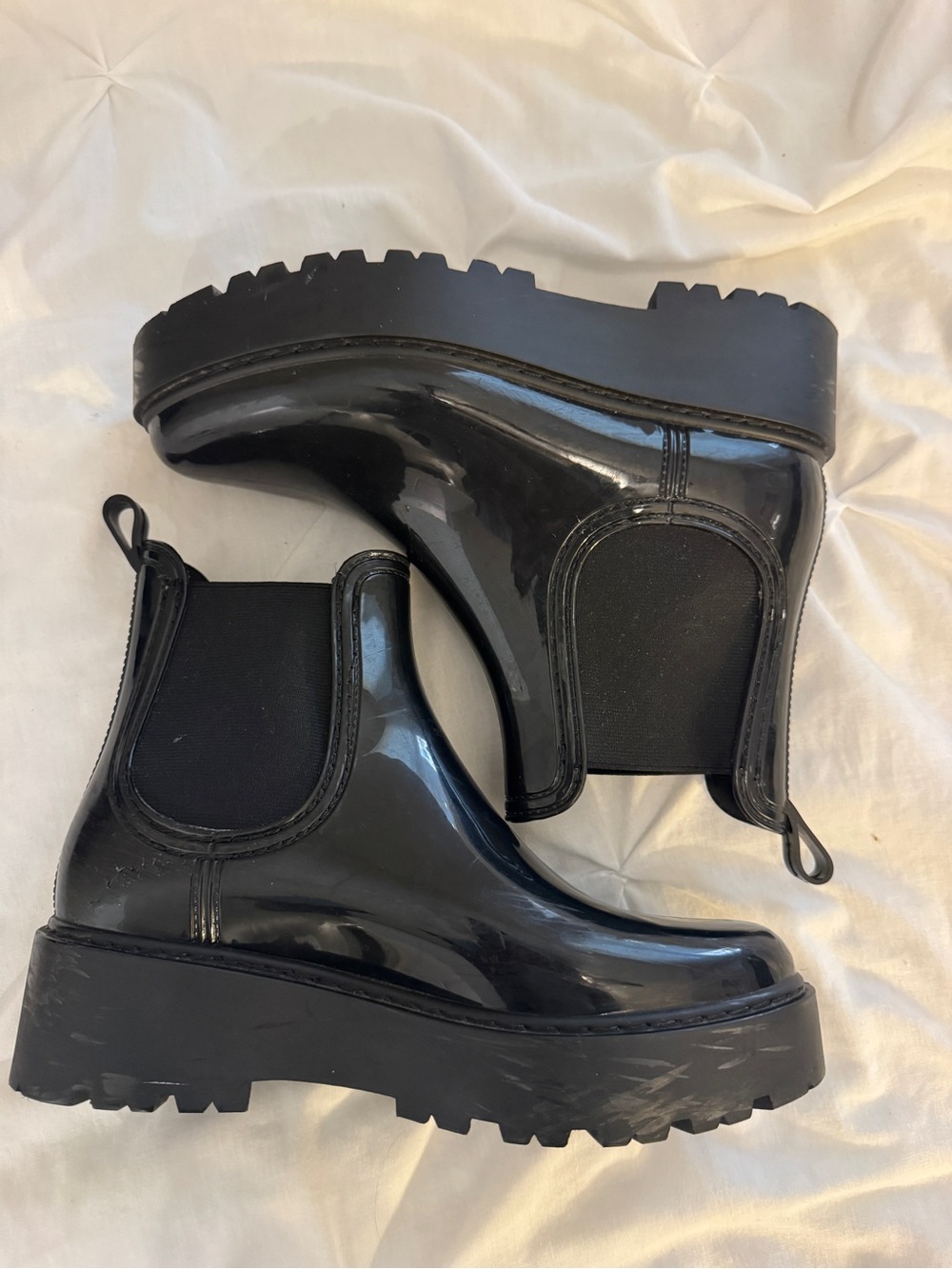 Steve Madden Platform Chelsea Rain Boots - Black